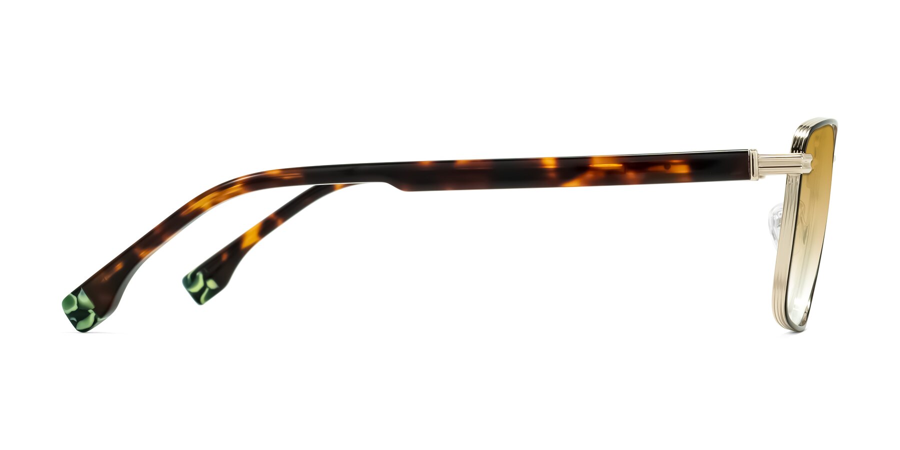 Side of Rhine in Black/Gold/Tortoise with Champagne Gradient Lenses