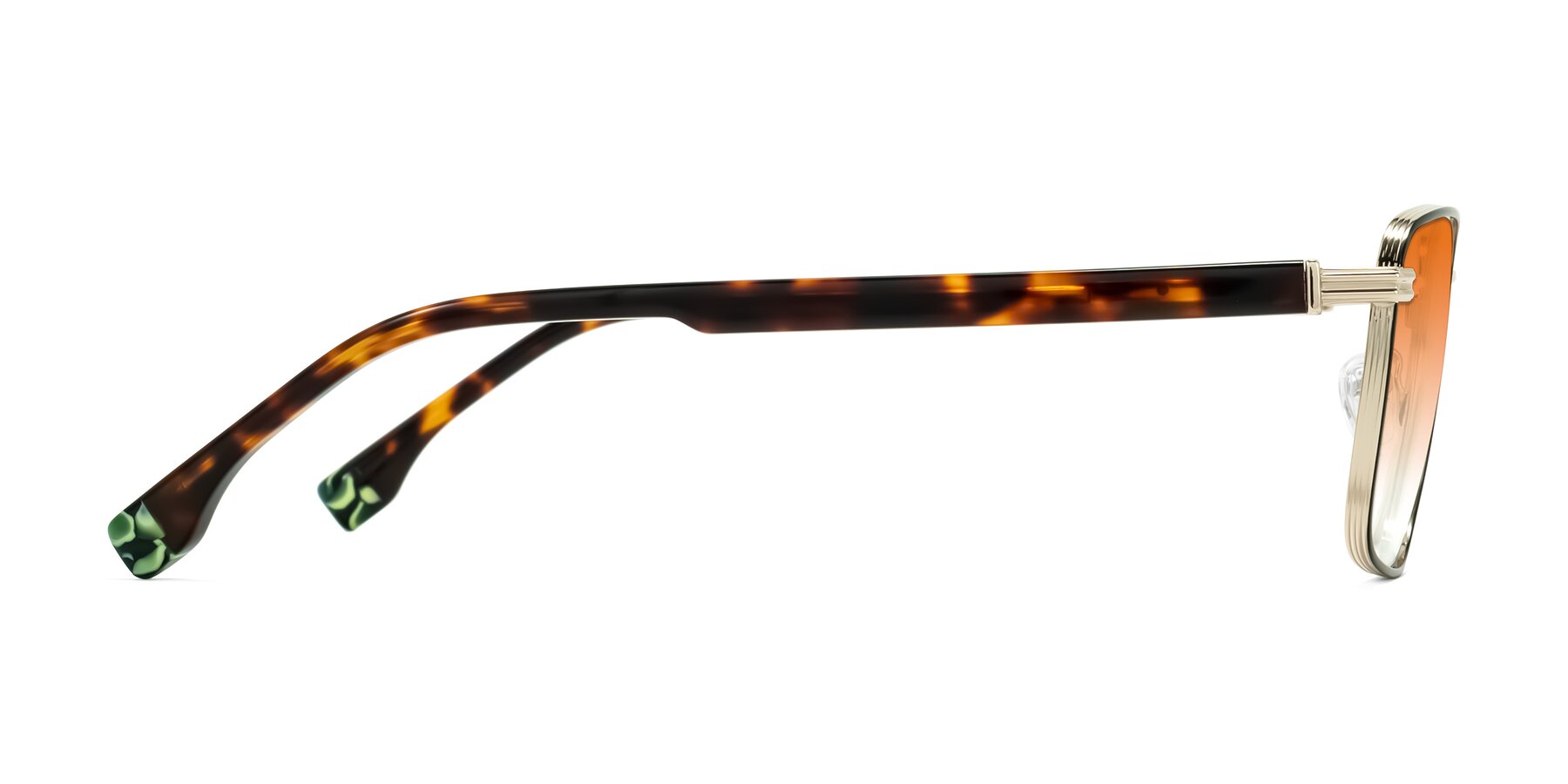 Side of Rhine in Black/Gold/Tortoise with Orange Gradient Lenses