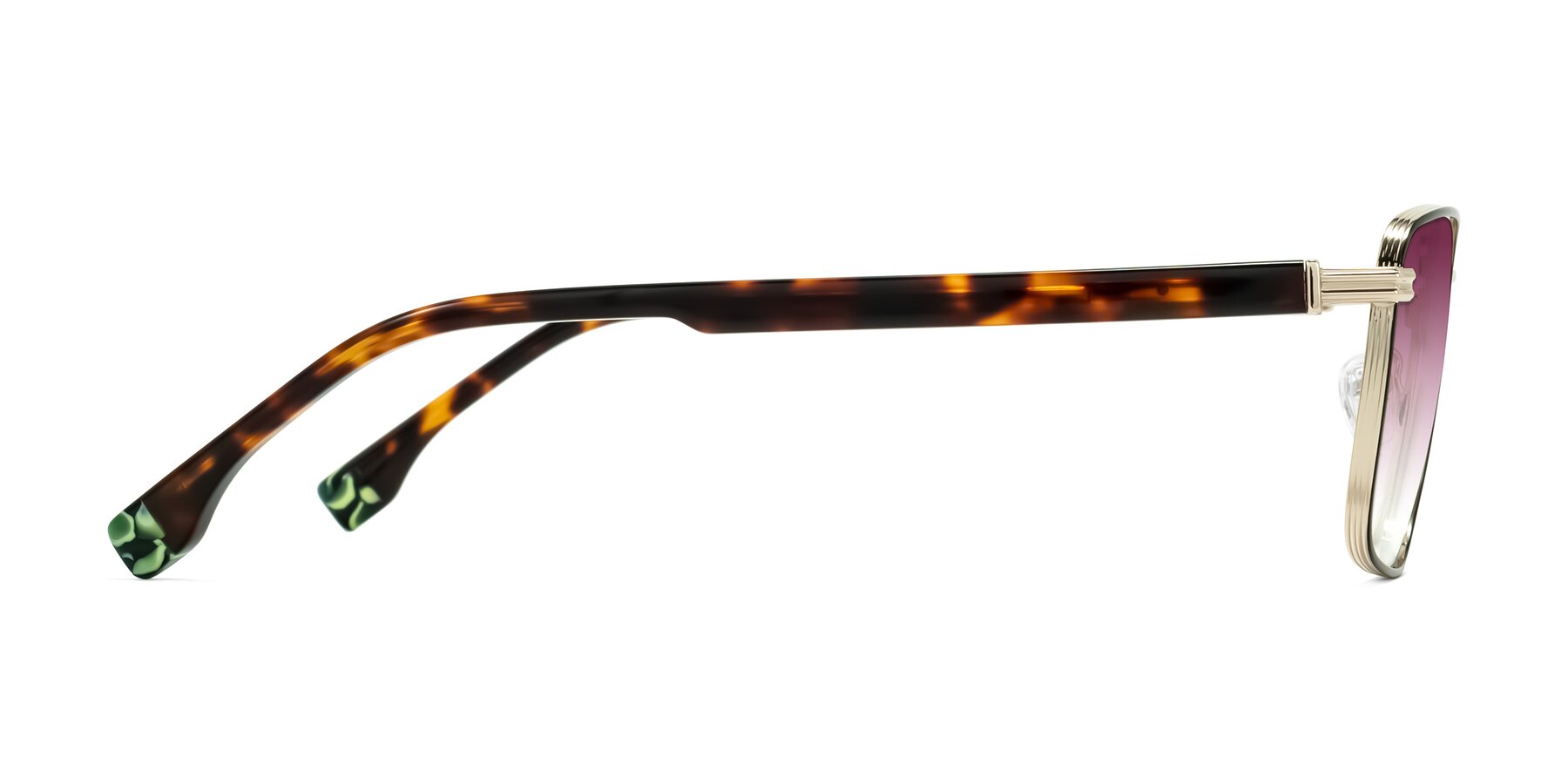 Side of Rhine in Black/Gold/Tortoise with Wine Gradient Lenses