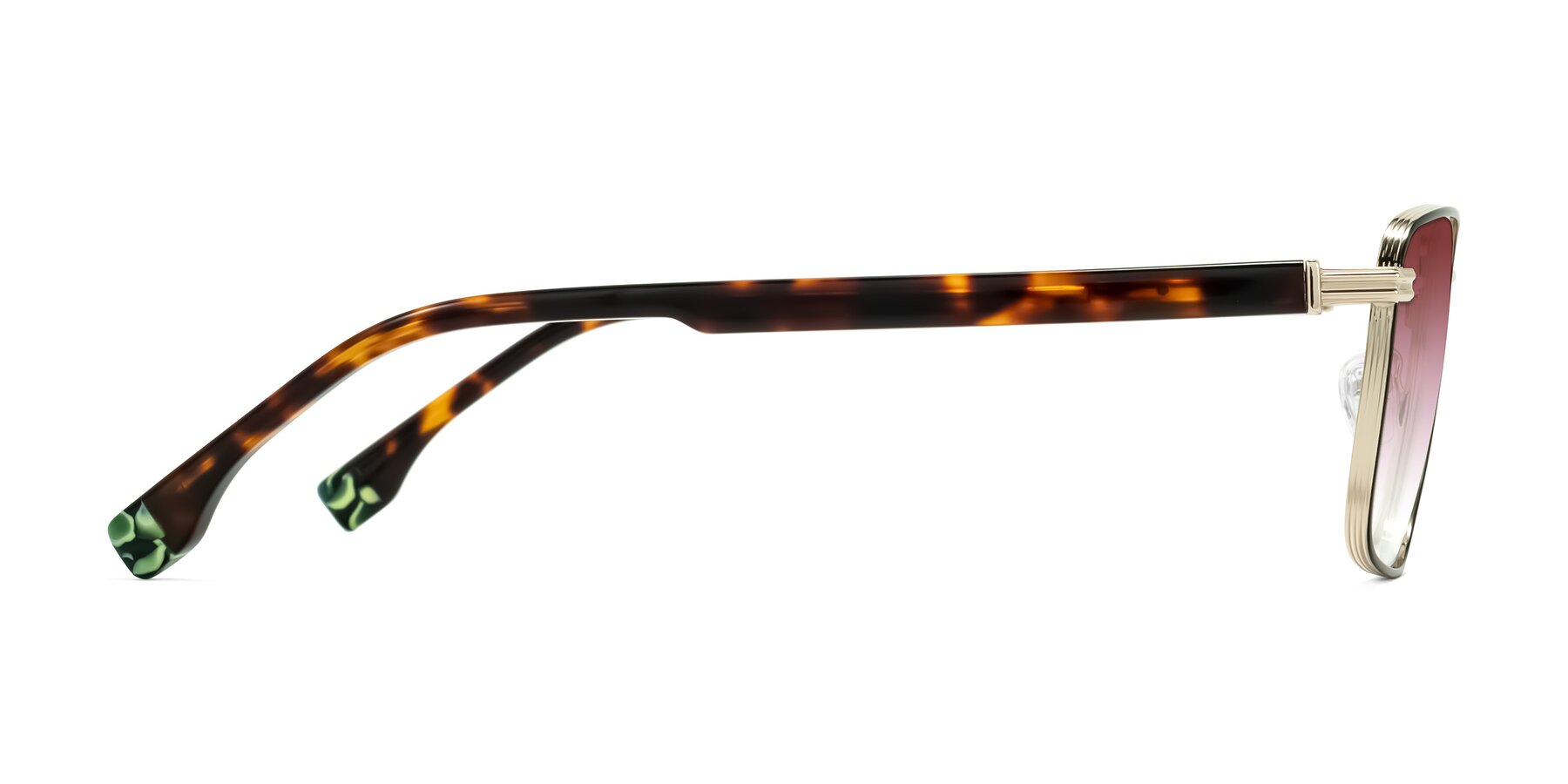Side of Rhine in Black/Gold/Tortoise with Garnet Gradient Lenses