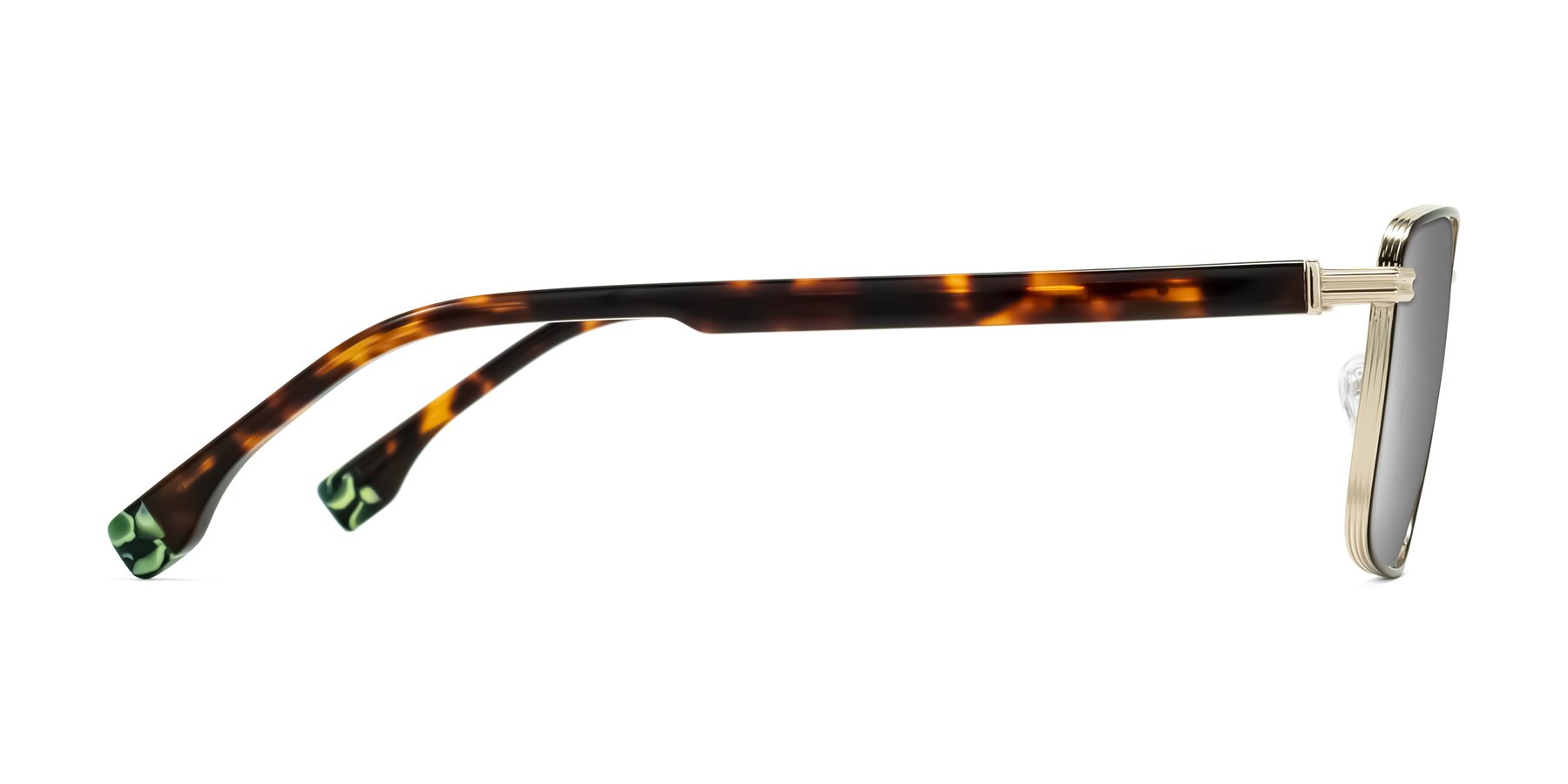 Side of Rhine in Black/Gold/Tortoise with Silver Mirrored Lenses