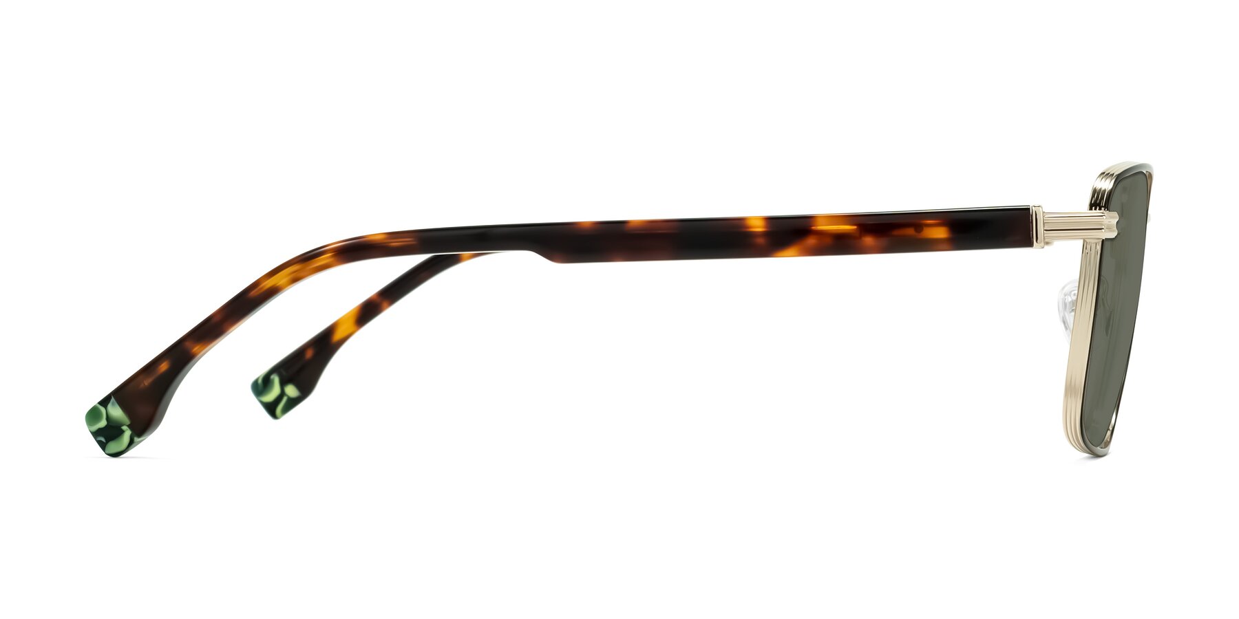 Side of Rhine in Black/Gold/Tortoise with Gray Polarized Lenses