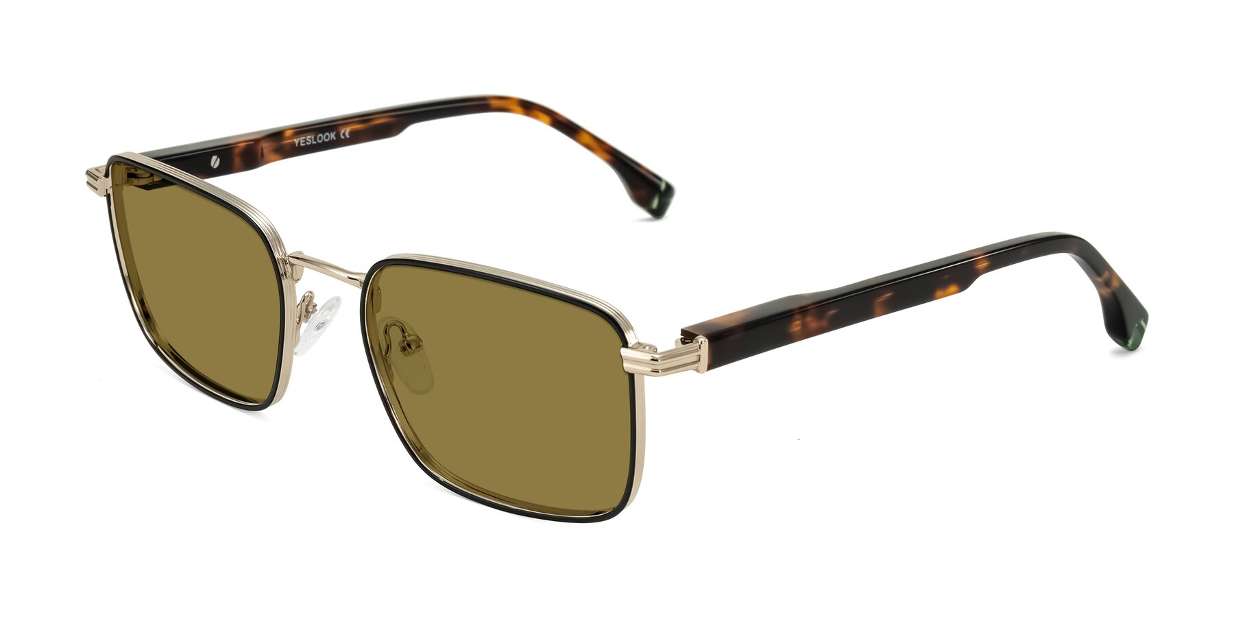 Angle of Rhine in Black/Gold/Tortoise with Brown Polarized Lenses