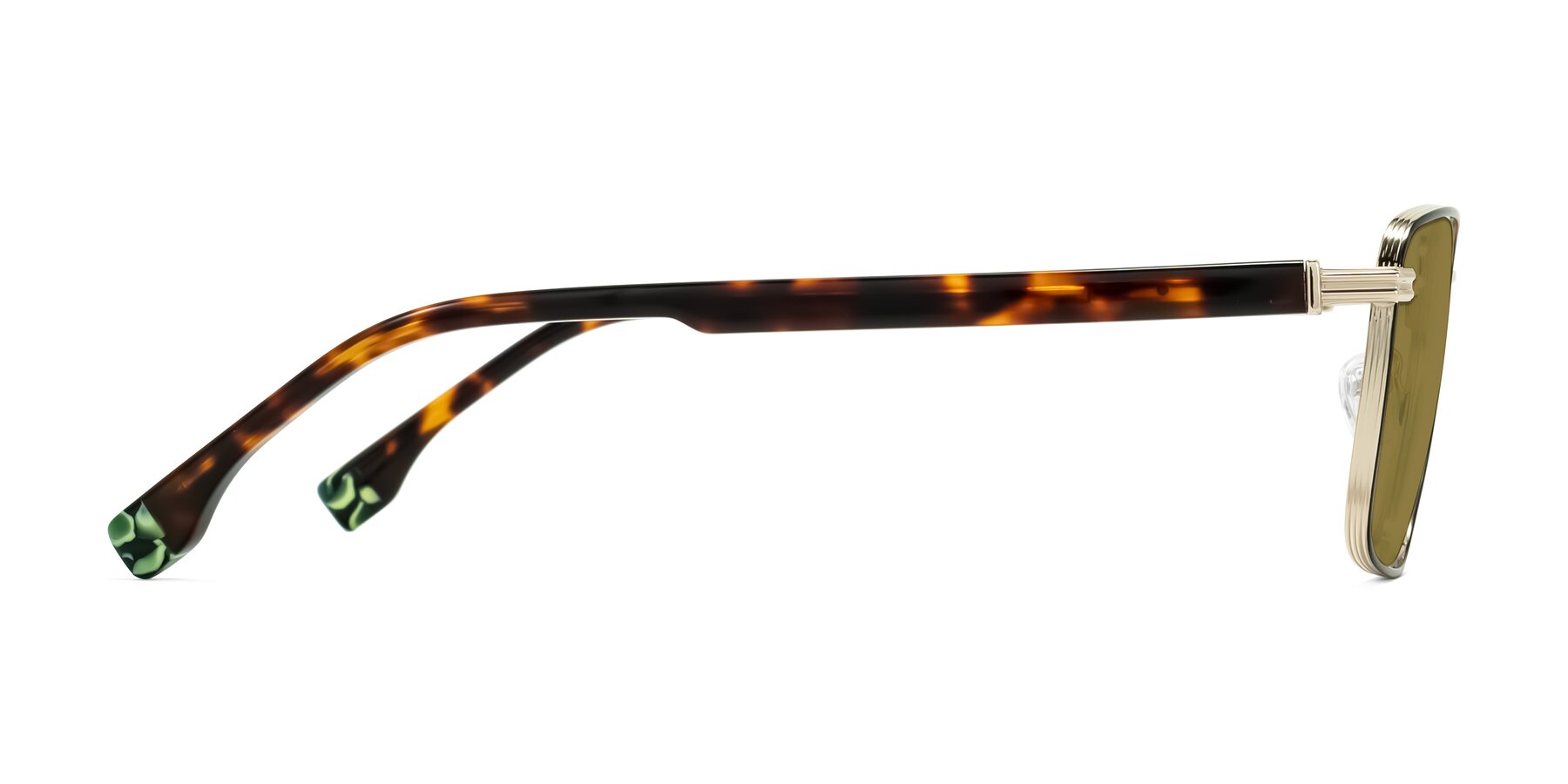 Side of Rhine in Black/Gold/Tortoise with Brown Polarized Lenses