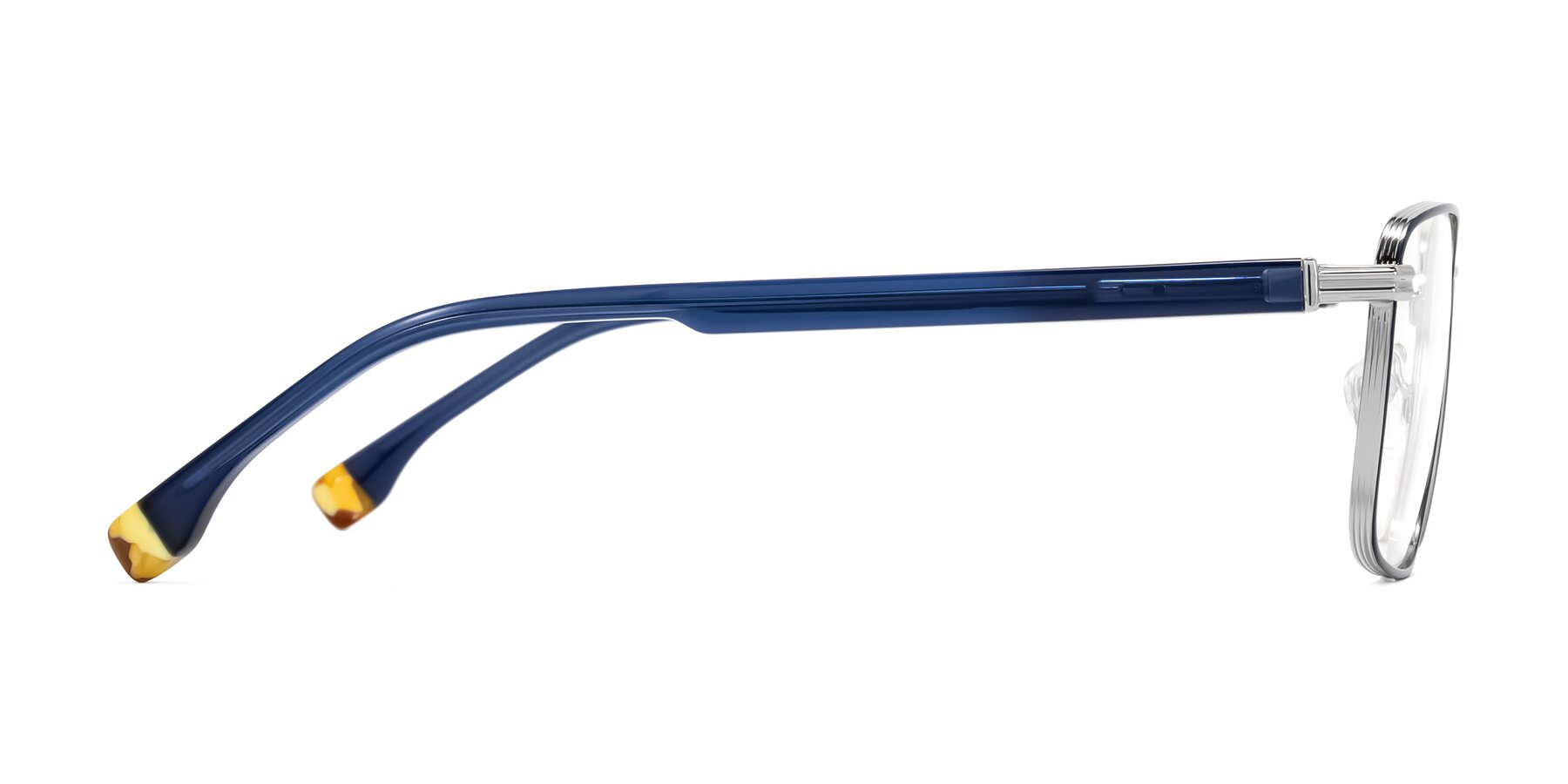 Side of Rhine in Blue/Silver with Clear Blue Light Blocking Lenses