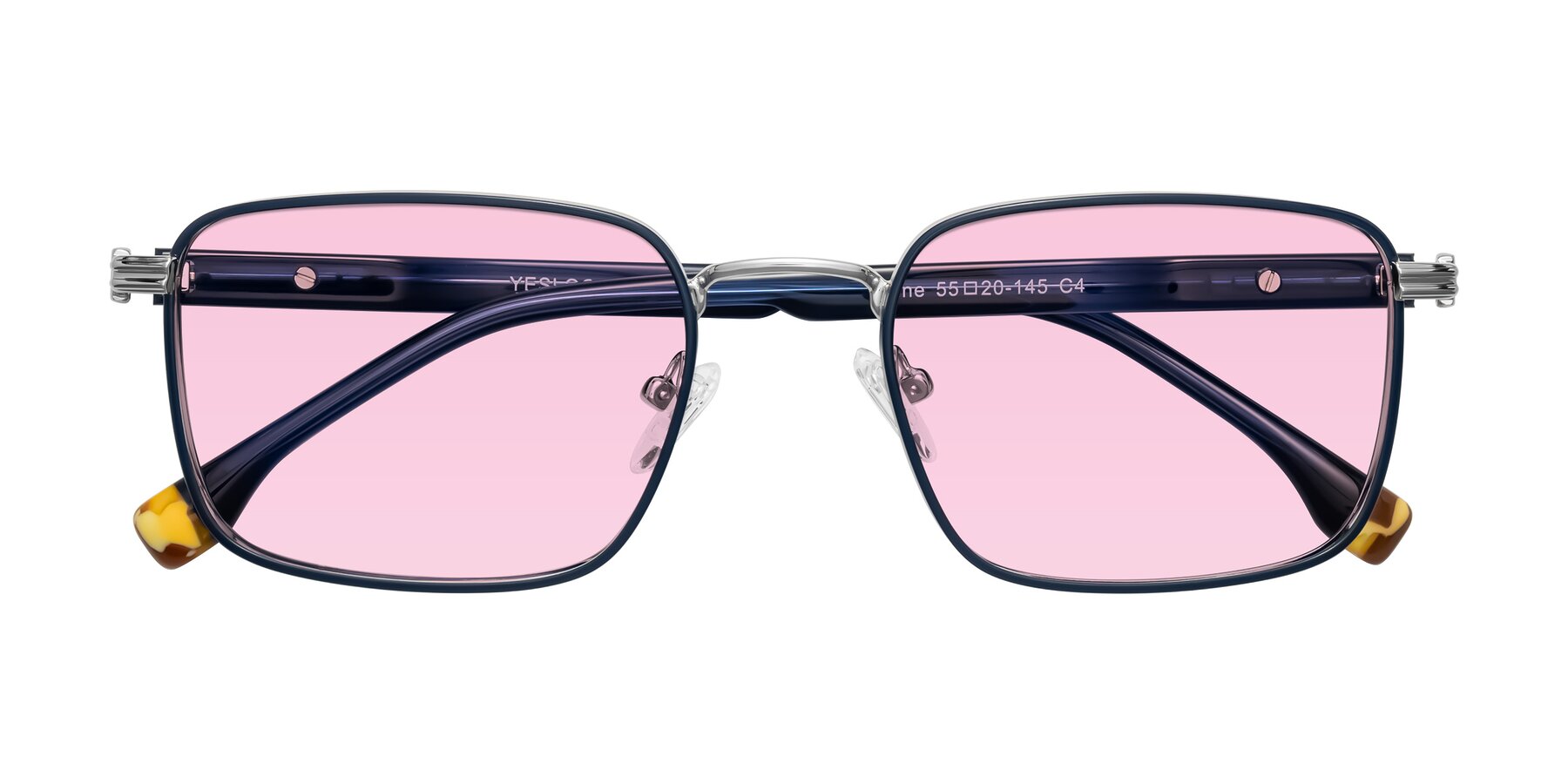 Folded Front of Rhine in Blue/Silver with Light Pink Tinted Lenses