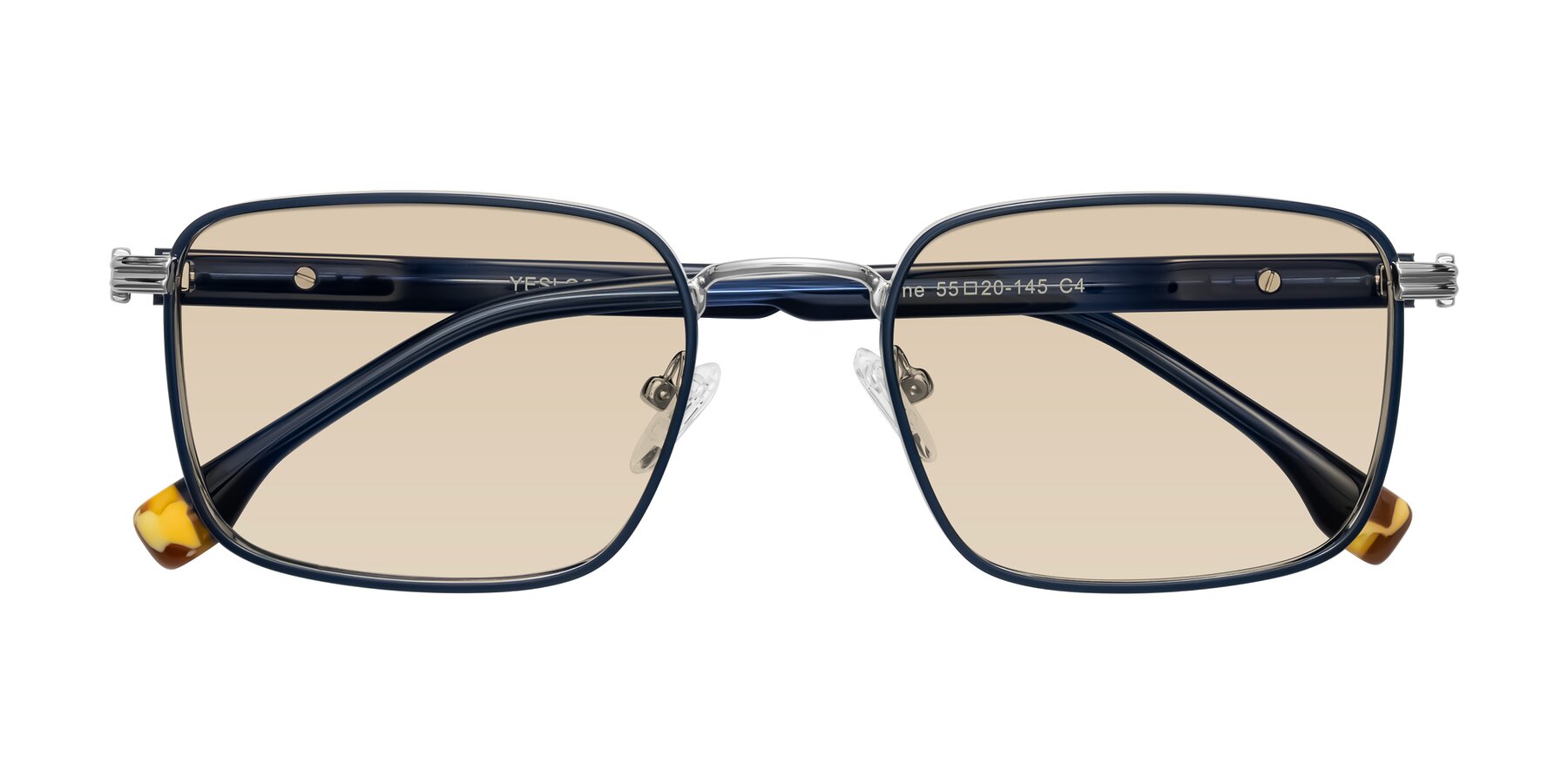 Folded Front of Rhine in Blue/Silver with Light Brown Tinted Lenses