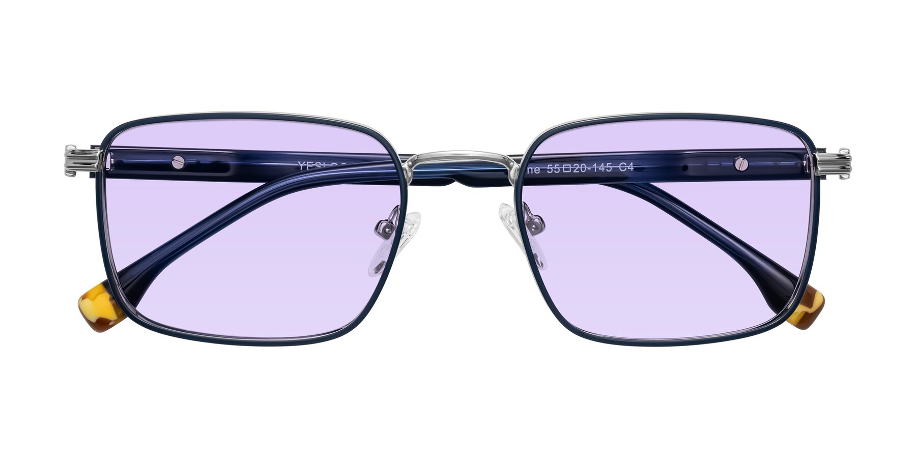 Folded Front of Rhine in Blue/Silver with Light Purple Tinted Lenses