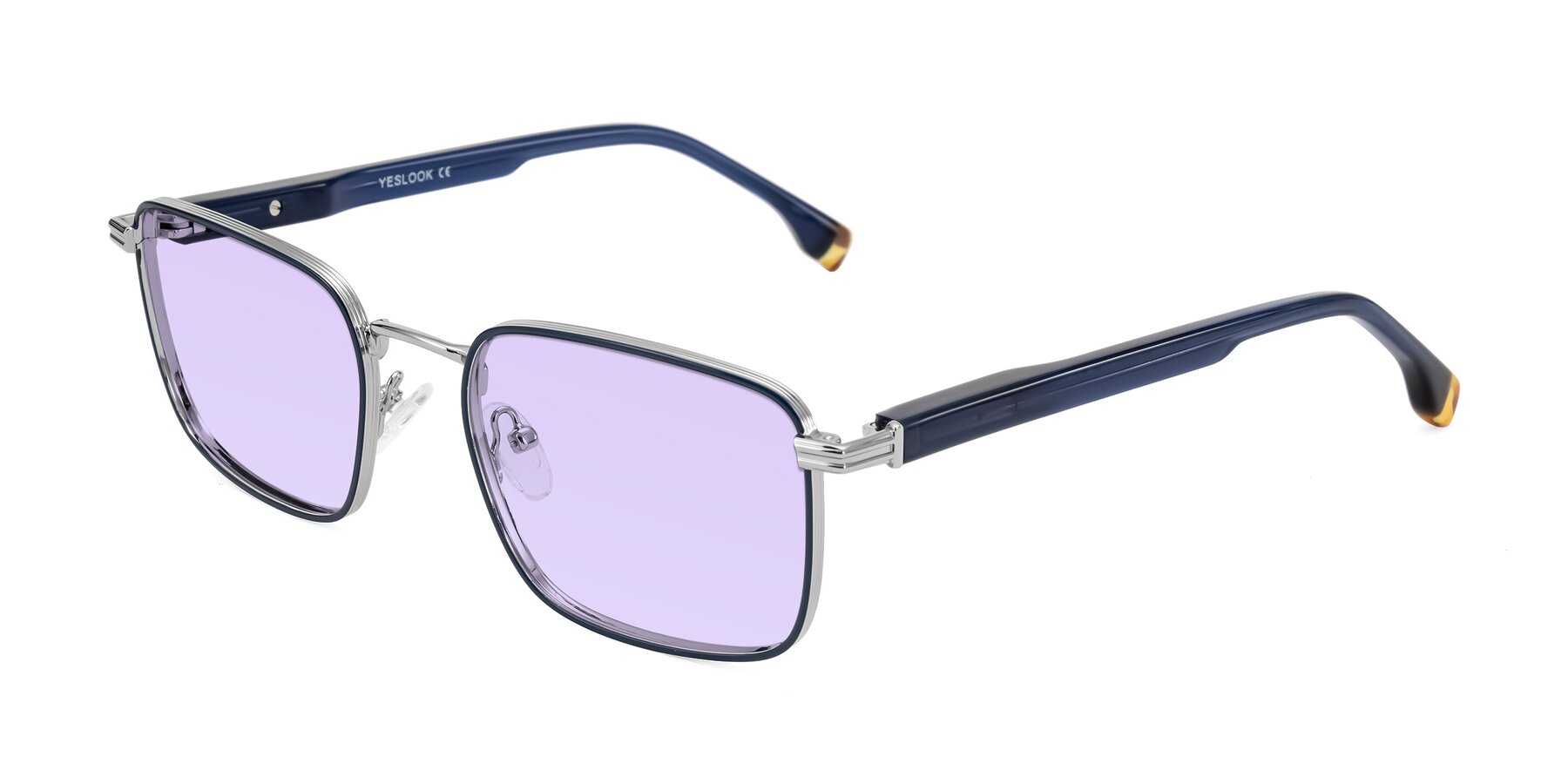 Angle of Rhine in Blue/Silver with Light Purple Tinted Lenses