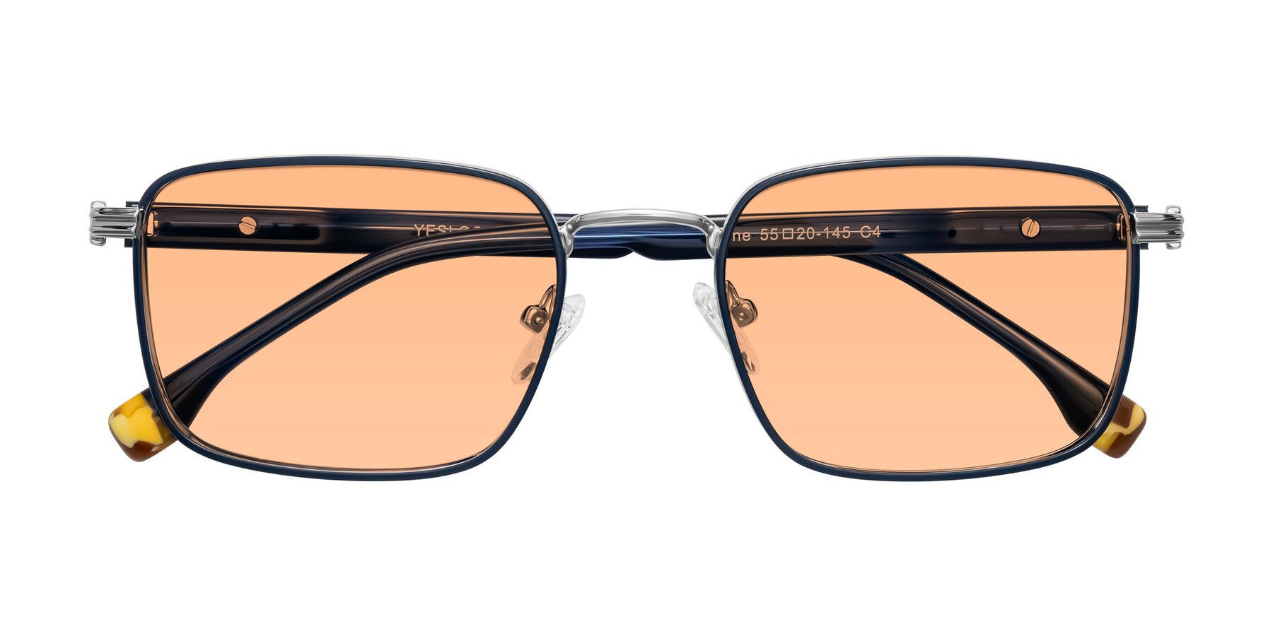 Folded Front of Rhine in Blue/Silver with Light Orange Tinted Lenses