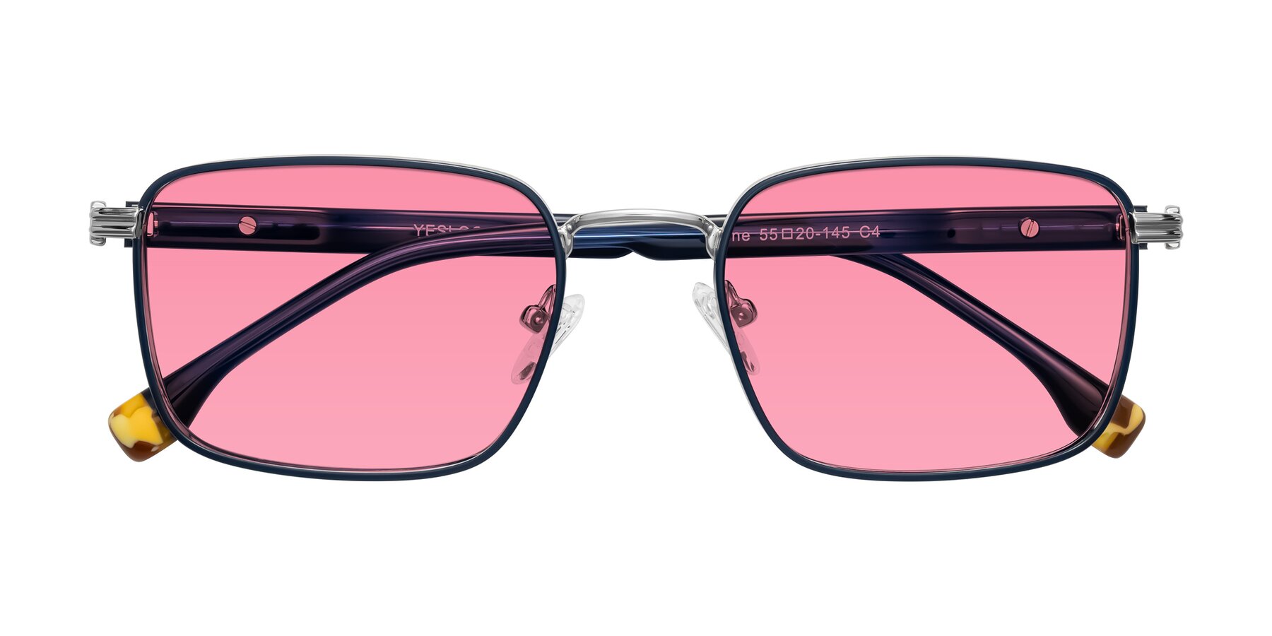 Folded Front of Rhine in Blue/Silver with Pink Tinted Lenses