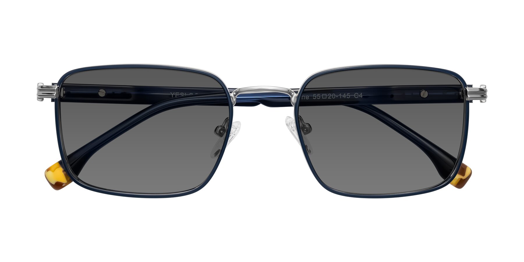 Folded Front of Rhine in Blue/Silver with Medium Gray Tinted Lenses