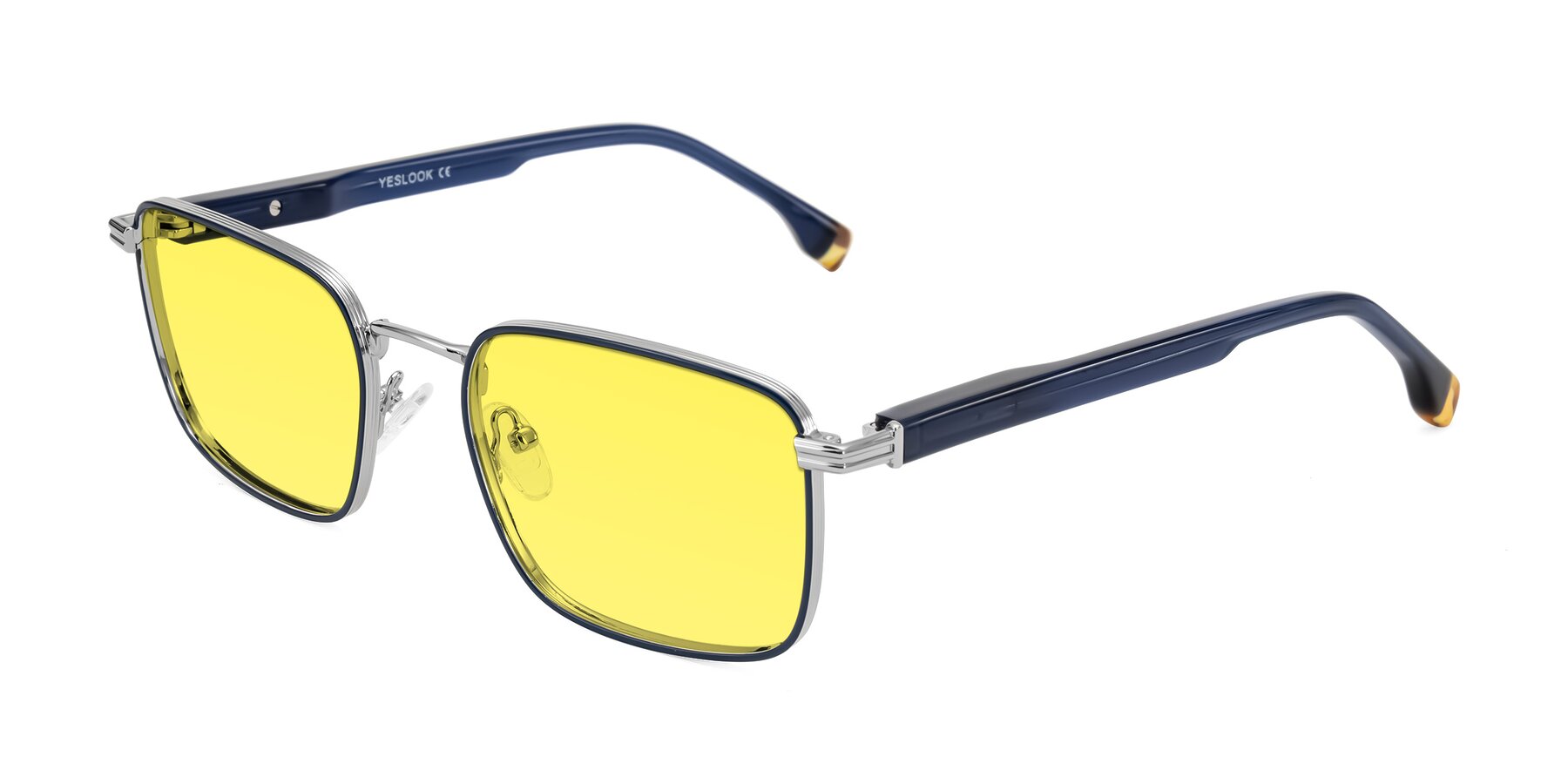 Angle of Rhine in Blue/Silver with Medium Yellow Tinted Lenses