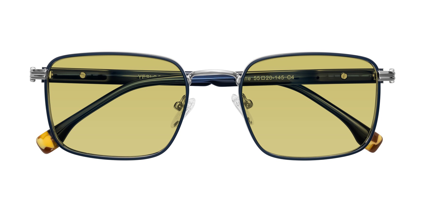 Folded Front of Rhine in Blue/Silver with Medium Champagne Tinted Lenses