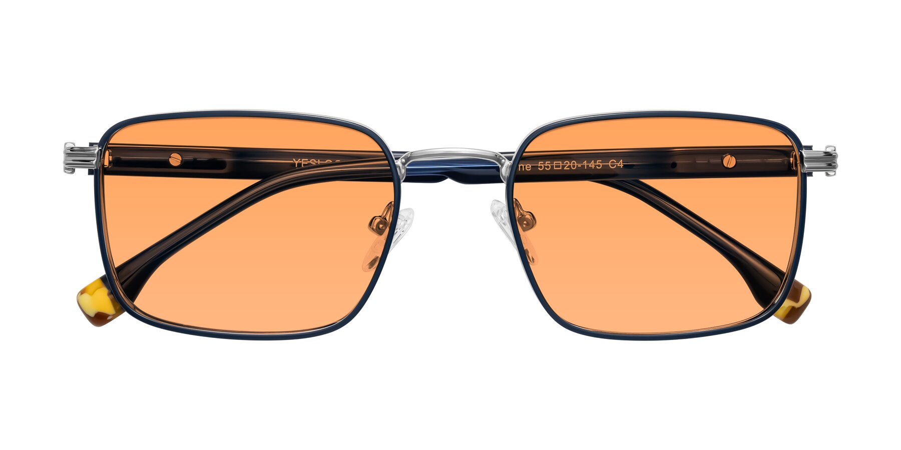 Folded Front of Rhine in Blue/Silver with Medium Orange Tinted Lenses