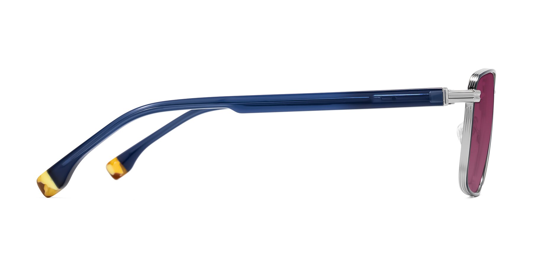 Side of Rhine in Blue/Silver with Wine Tinted Lenses