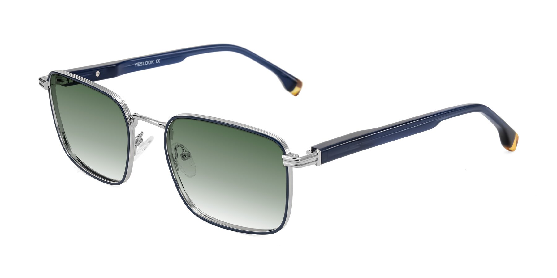 Angle of Rhine in Blue/Silver with Green Gradient Lenses