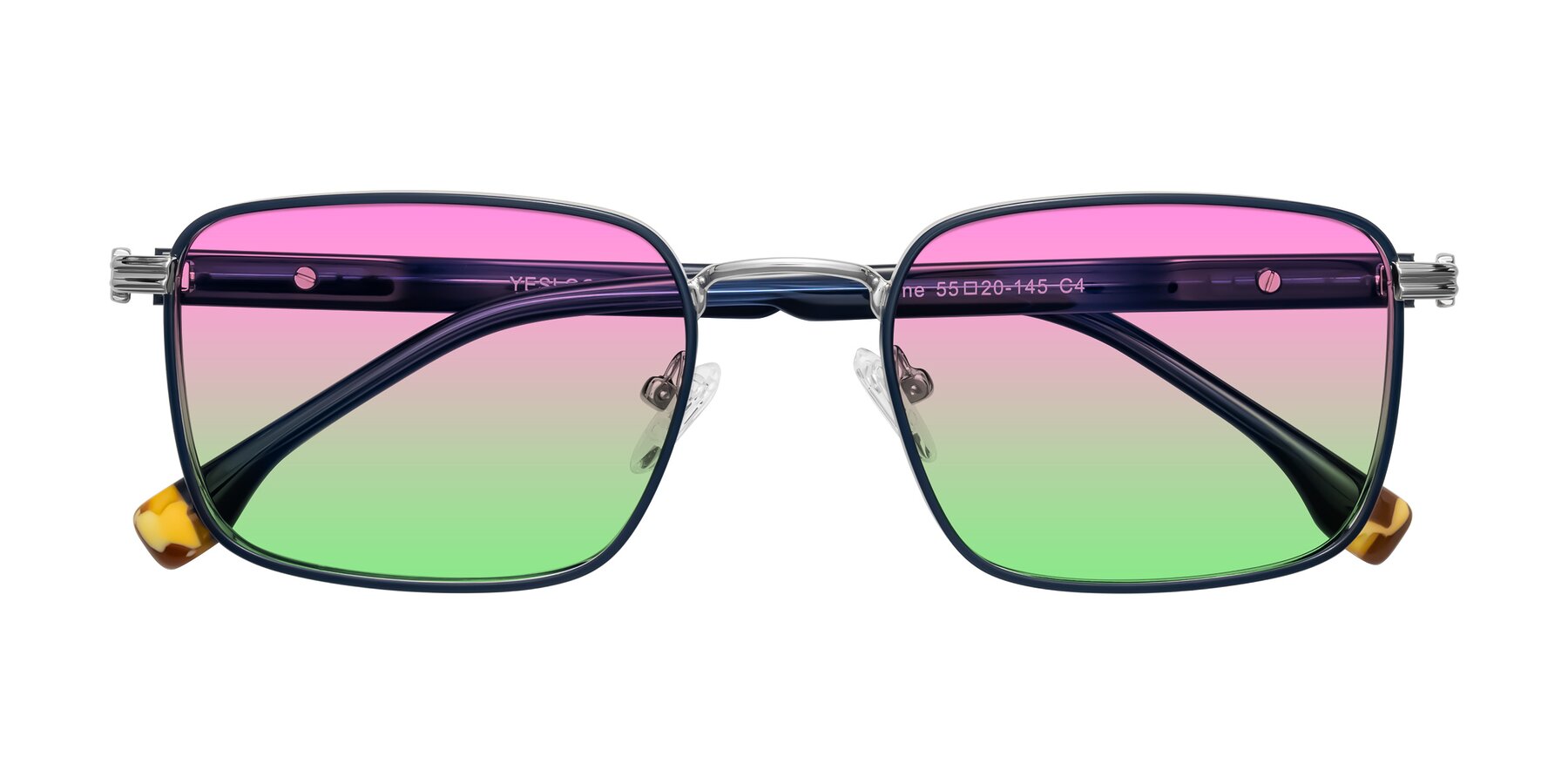 Folded Front of Rhine in Blue/Silver with Pink / Green Gradient Lenses