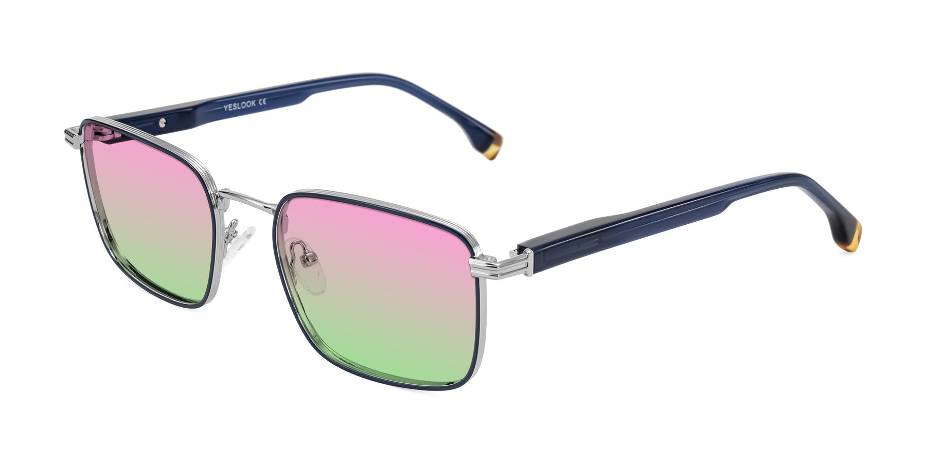 Angle of Rhine in Blue/Silver with Pink / Green Gradient Lenses