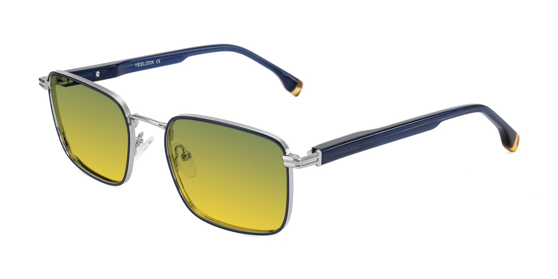 Angle of Rhine in Blue/Silver with Green / Yellow Gradient Lenses