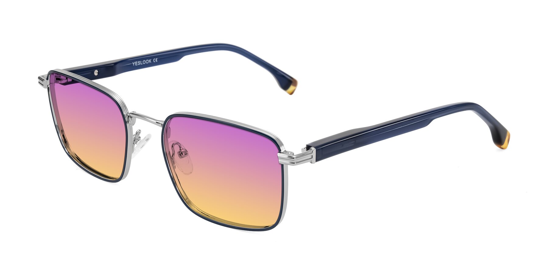 Angle of Rhine in Blue/Silver with Purple / Yellow Gradient Lenses
