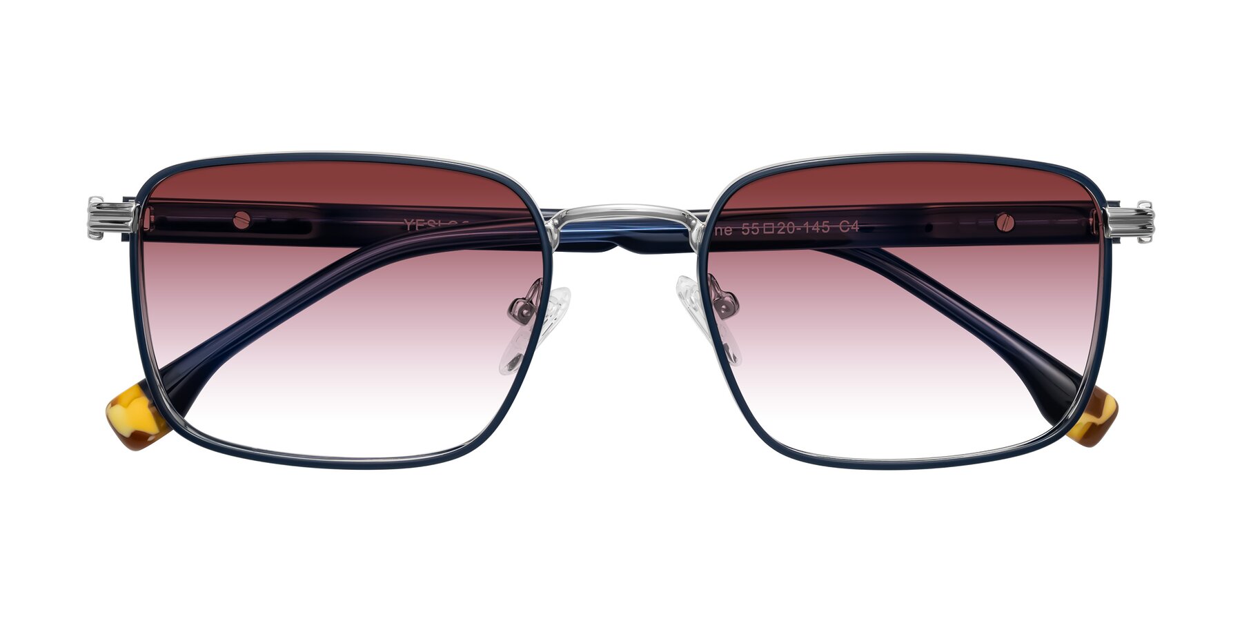 Folded Front of Rhine in Blue/Silver with Garnet Gradient Lenses