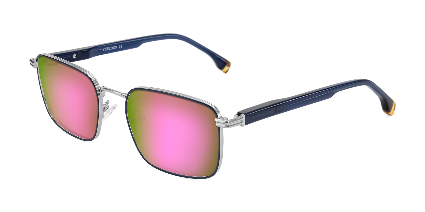 Angle of Rhine in Blue/Silver with Pink Mirrored Lenses