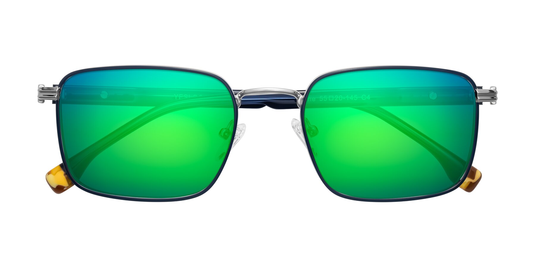 Folded Front of Rhine in Blue/Silver with Green Mirrored Lenses