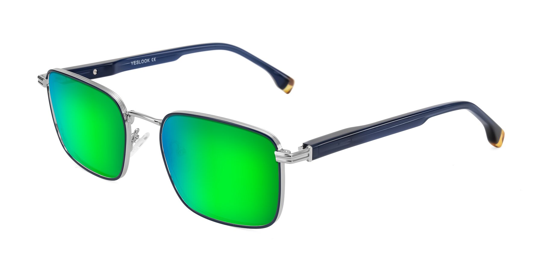 Angle of Rhine in Blue/Silver with Green Mirrored Lenses