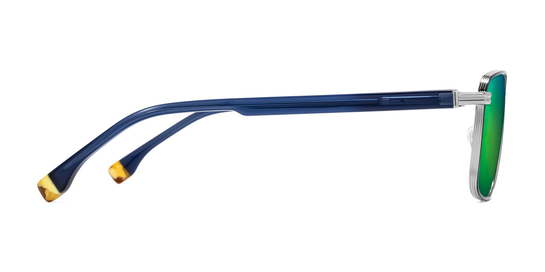 Side of Rhine in Blue/Silver with Green Mirrored Lenses