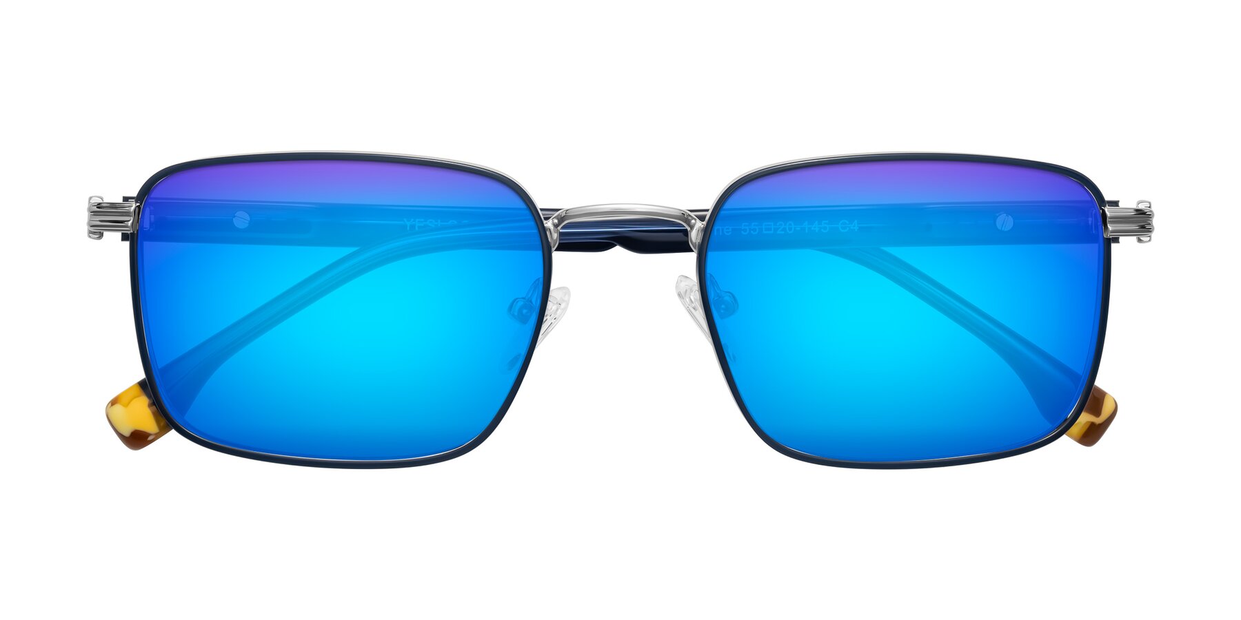 Folded Front of Rhine in Blue/Silver with Blue Mirrored Lenses