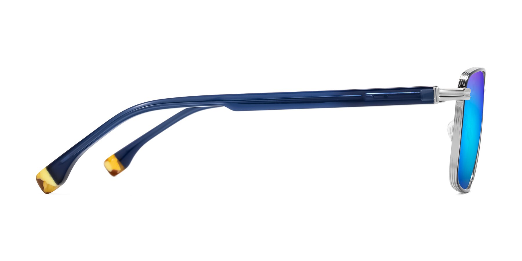 Side of Rhine in Blue/Silver with Blue Mirrored Lenses