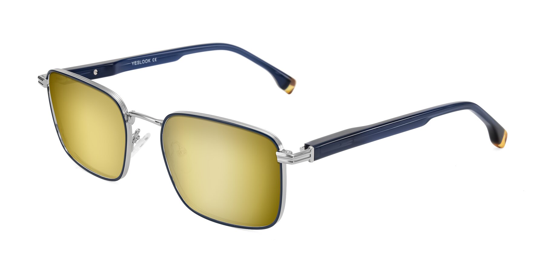 Angle of Rhine in Blue/Silver with Gold Mirrored Lenses