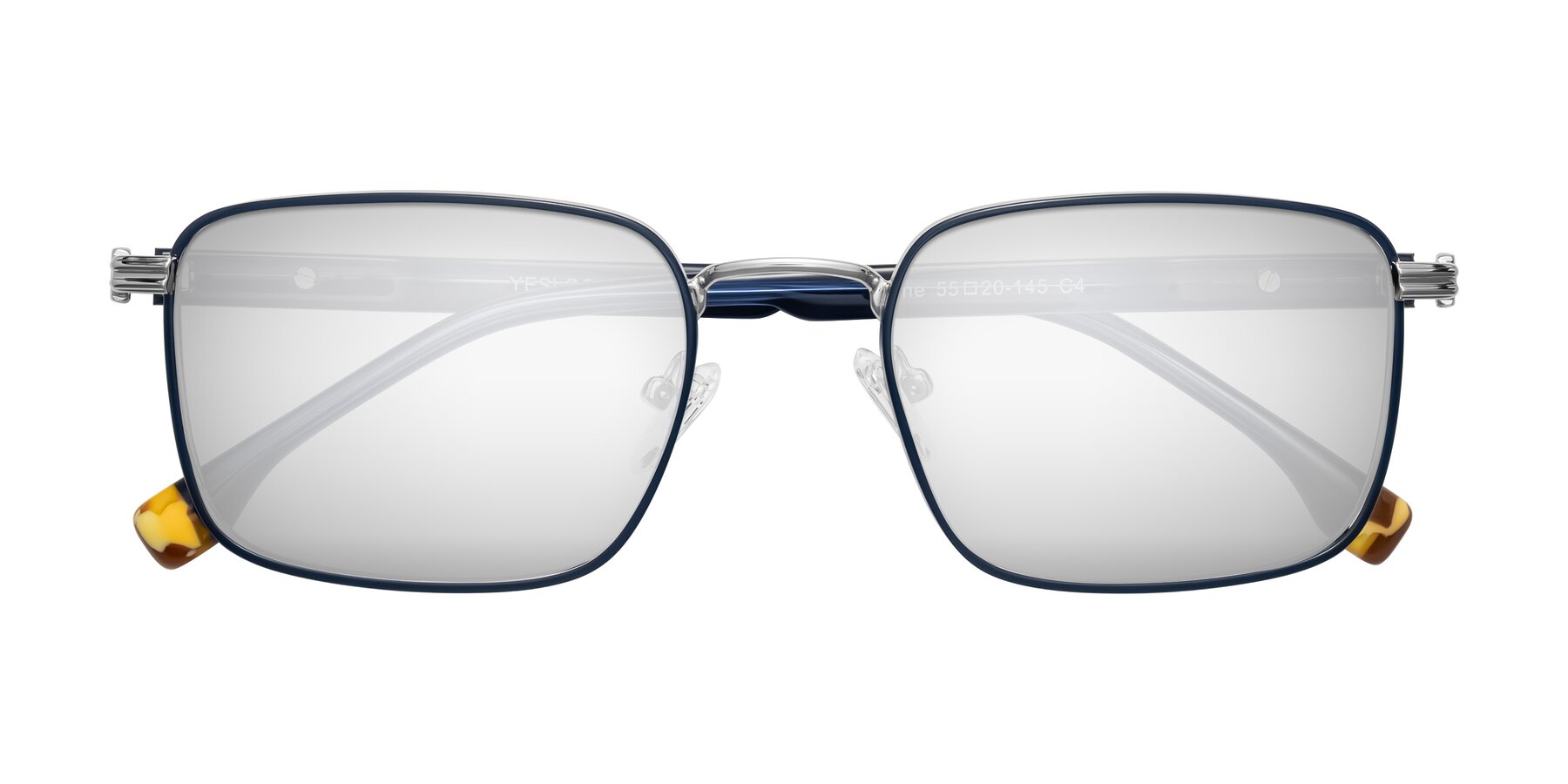 Folded Front of Rhine in Blue/Silver with Silver Mirrored Lenses