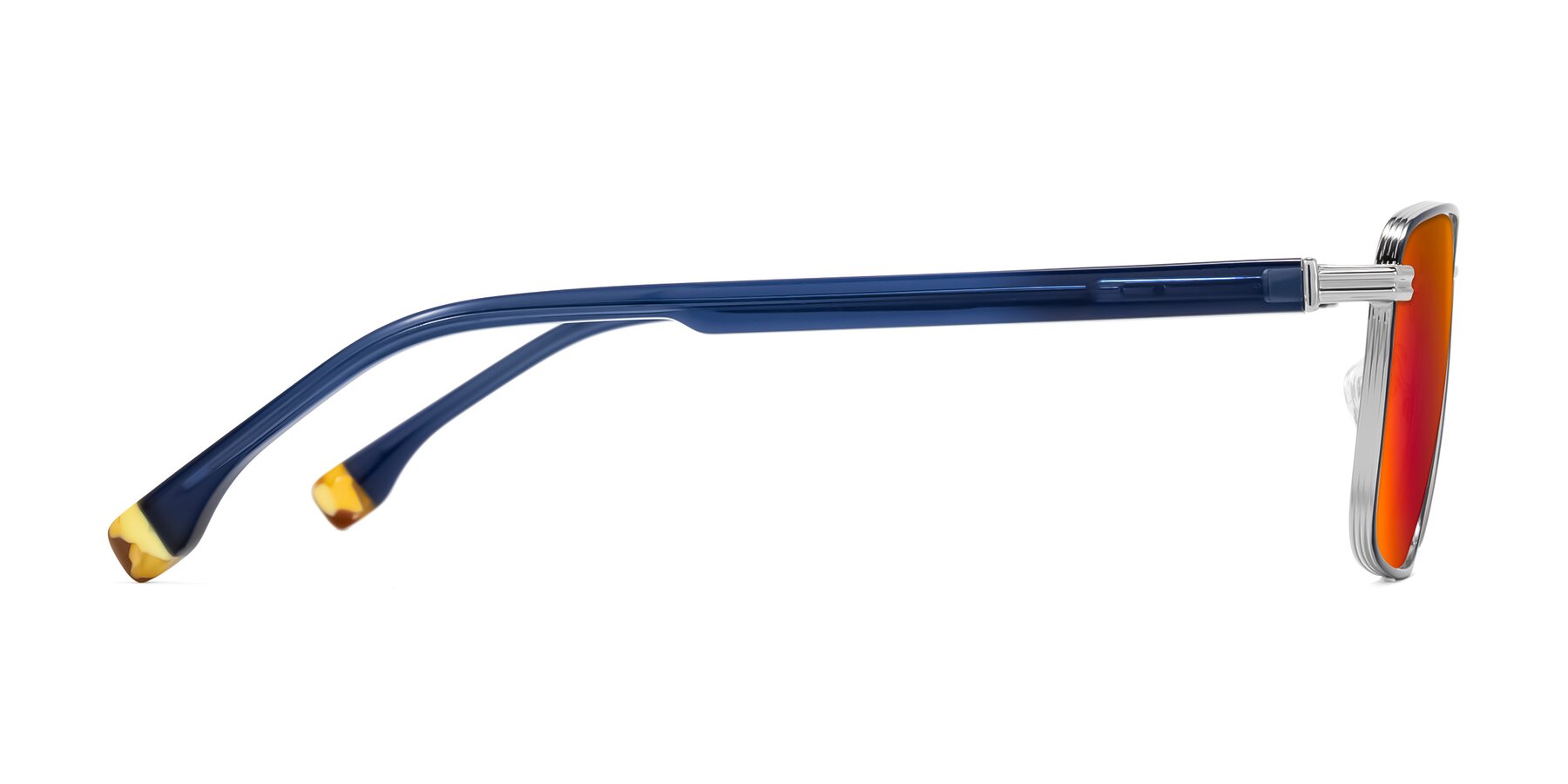 Side of Rhine in Blue/Silver with Red Gold Mirrored Lenses