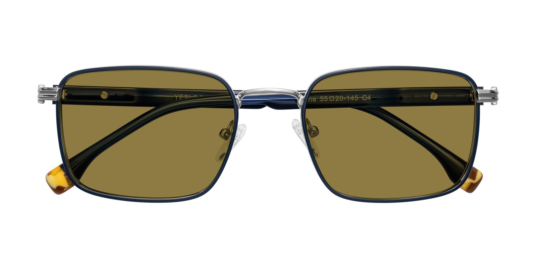 Folded Front of Rhine in Blue/Silver with Brown Polarized Lenses