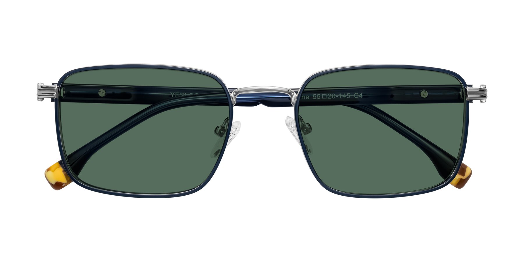 Folded Front of Rhine in Blue/Silver with Green Polarized Lenses