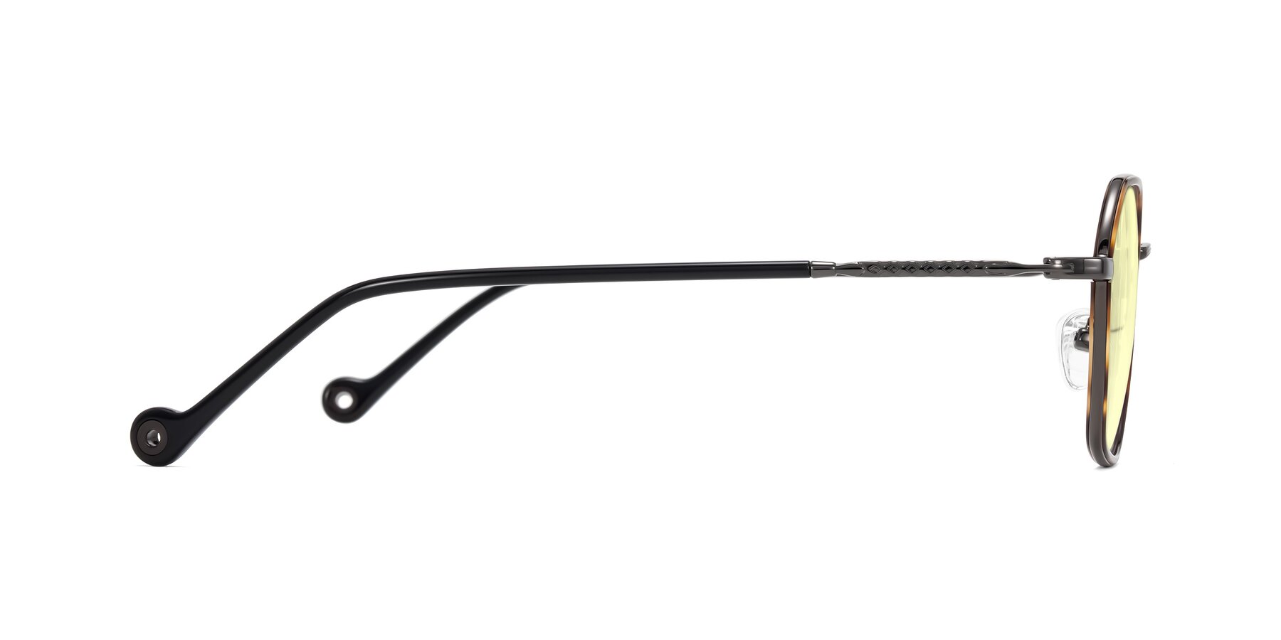 Side of Dalon in Tortoise/Gunmetal with Light Yellow Tinted Lenses