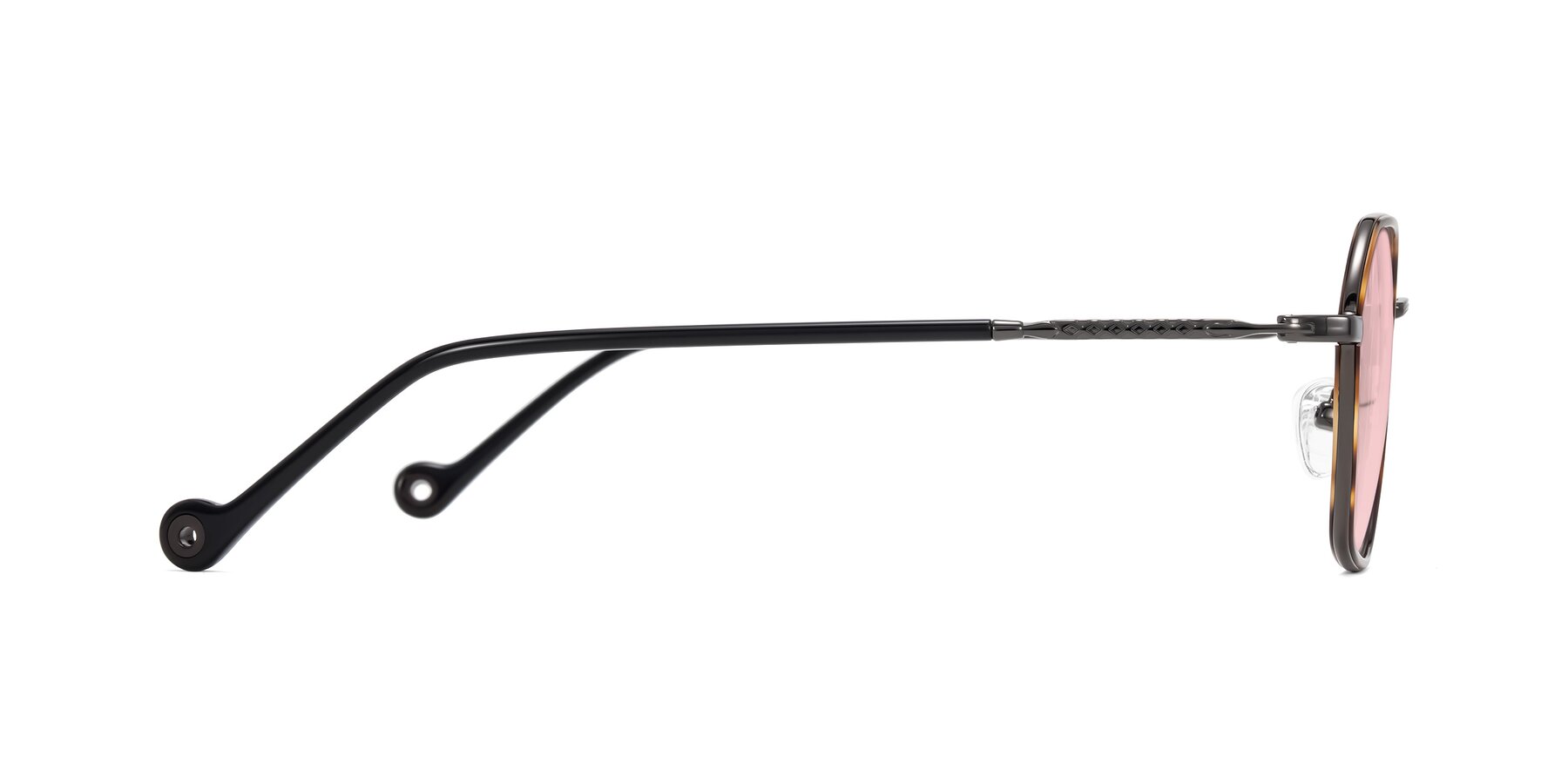 Side of Dalon in Tortoise/Gunmetal with Light Garnet Tinted Lenses