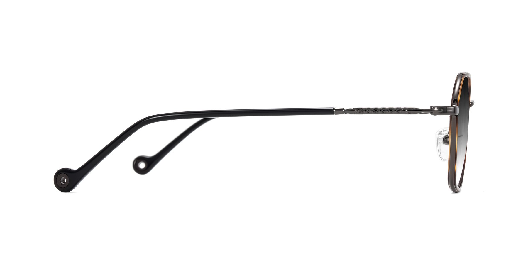 Side of Dalon in Tortoise/Gunmetal with Gray Gradient Lenses