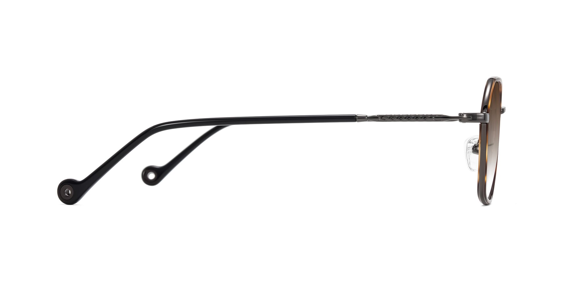 Side of Dalon in Tortoise/Gunmetal with Brown Gradient Lenses