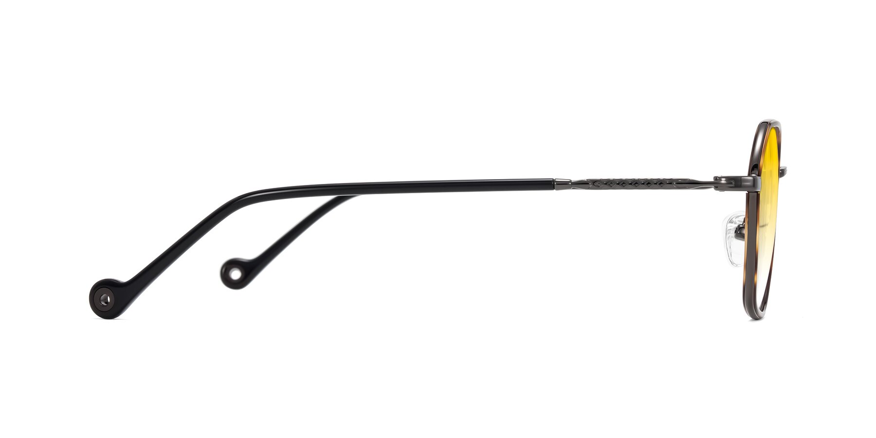 Side of Dalon in Tortoise/Gunmetal with Yellow Gradient Lenses