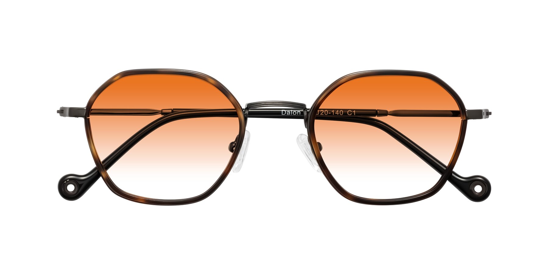 Folded Front of Dalon in Tortoise/Gunmetal with Orange Gradient Lenses