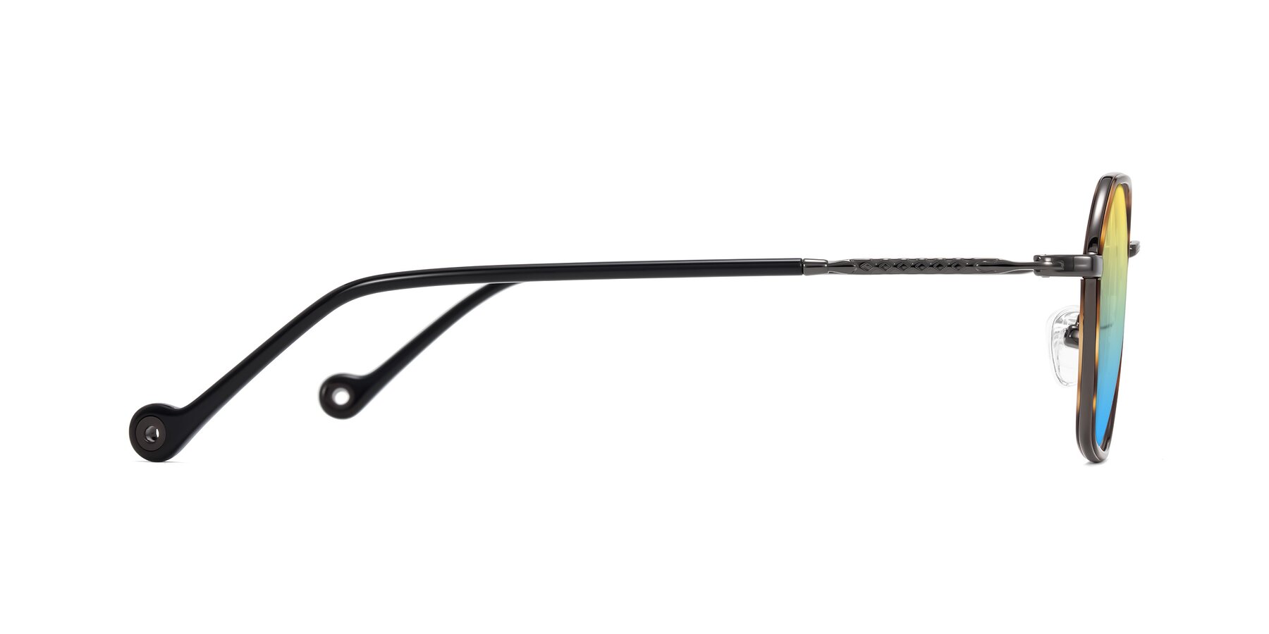 Side of Dalon in Tortoise/Gunmetal with Yellow / Blue Gradient Lenses