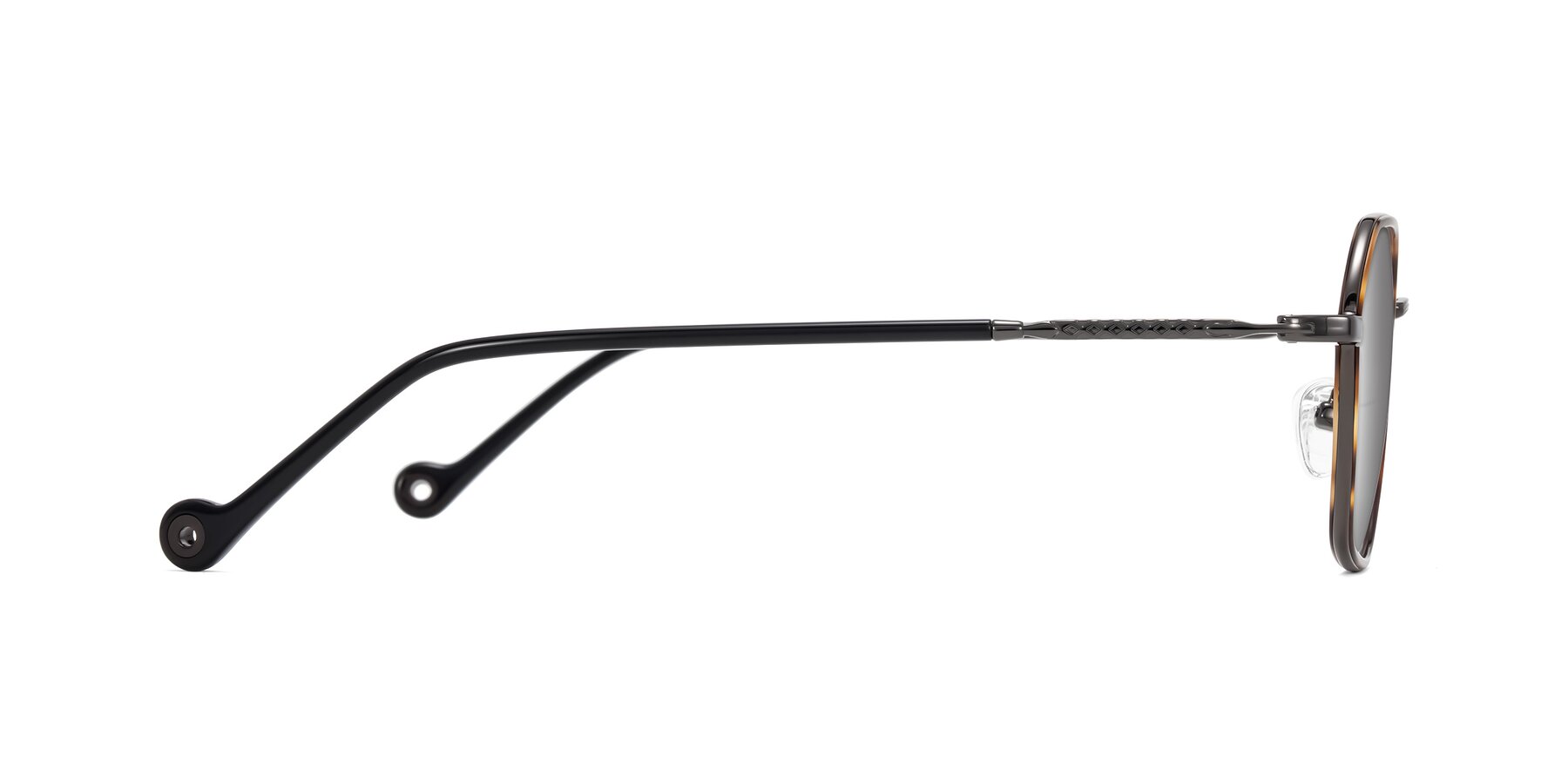 Side of Dalon in Tortoise/Gunmetal with Silver Mirrored Lenses