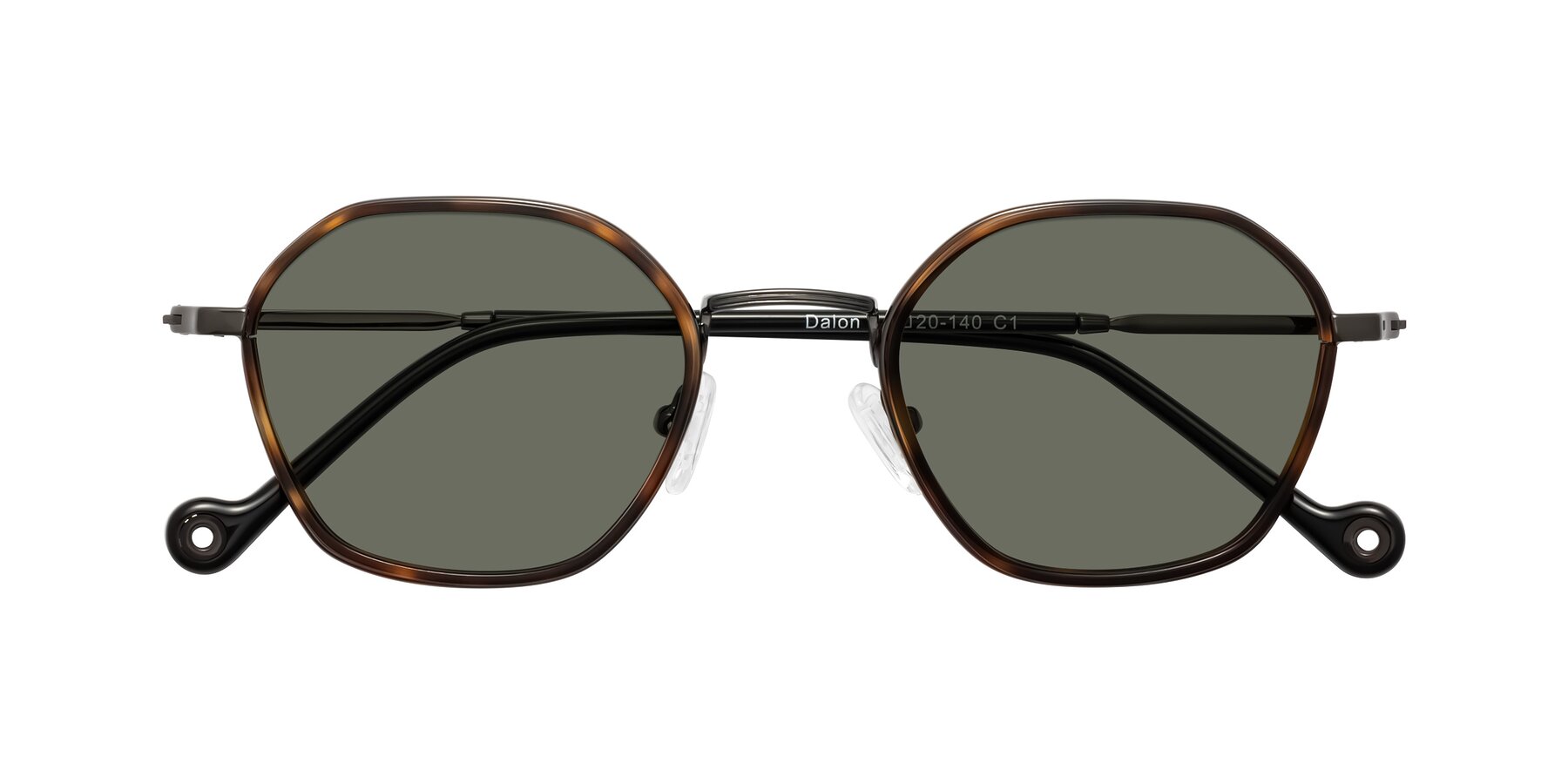 Folded Front of Dalon in Tortoise/Gunmetal with Gray Polarized Lenses