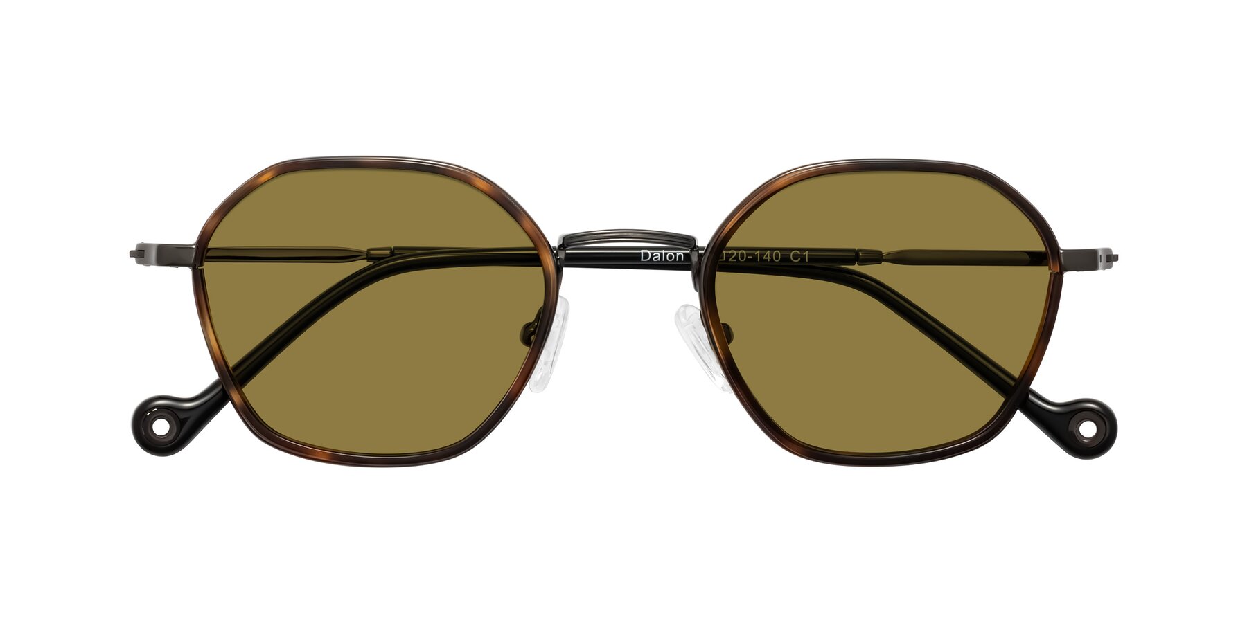 Folded Front of Dalon in Tortoise/Gunmetal with Brown Polarized Lenses