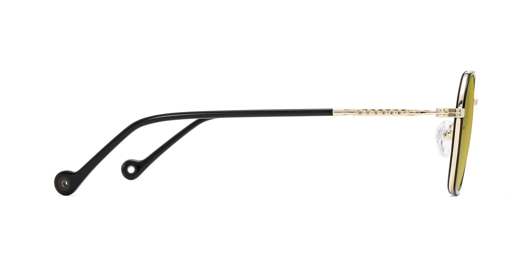 Side of Dalon in Black/Gold with Champagne Tinted Lenses