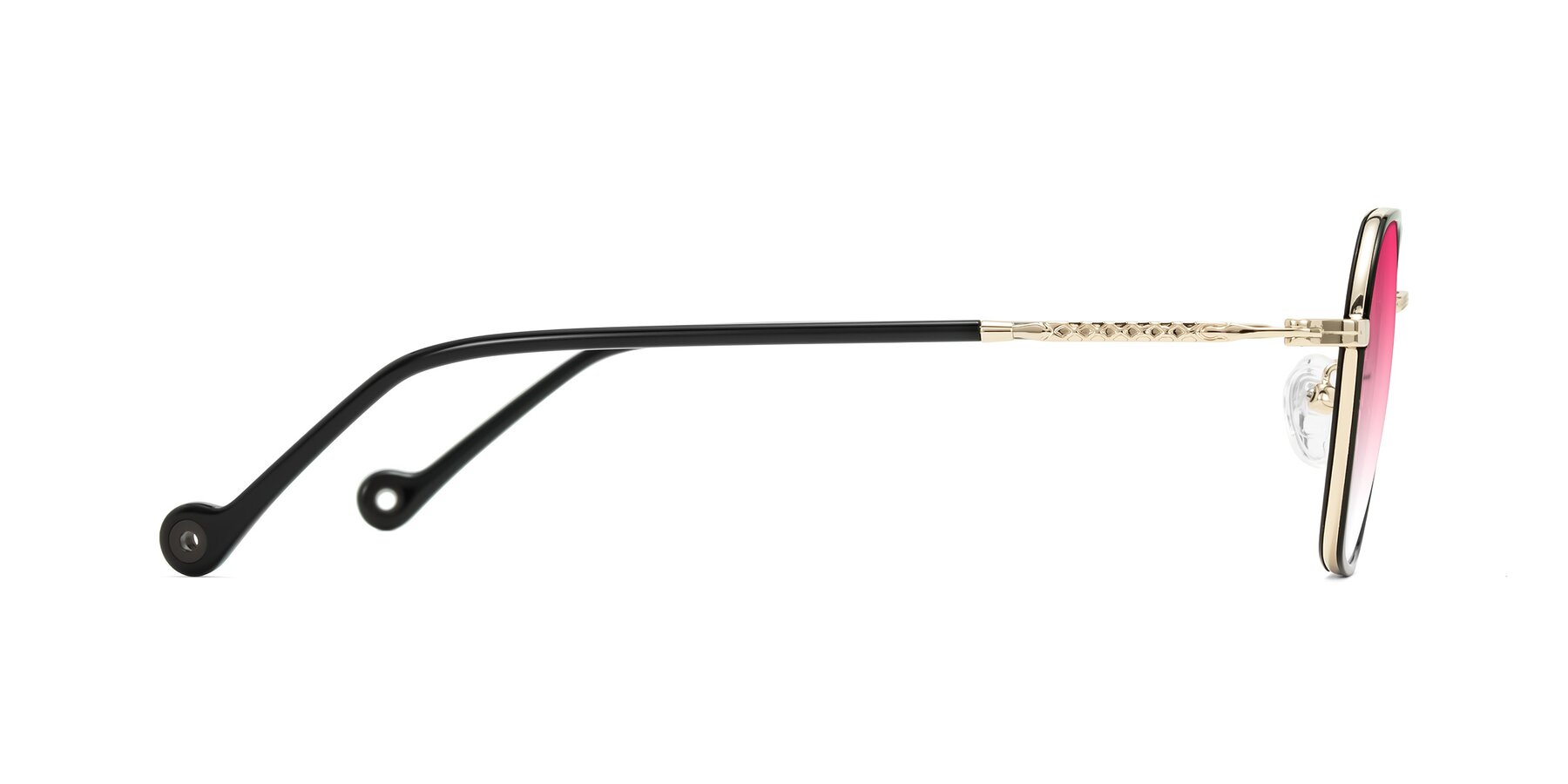 Side of Dalon in Black/Gold with Pink Gradient Lenses