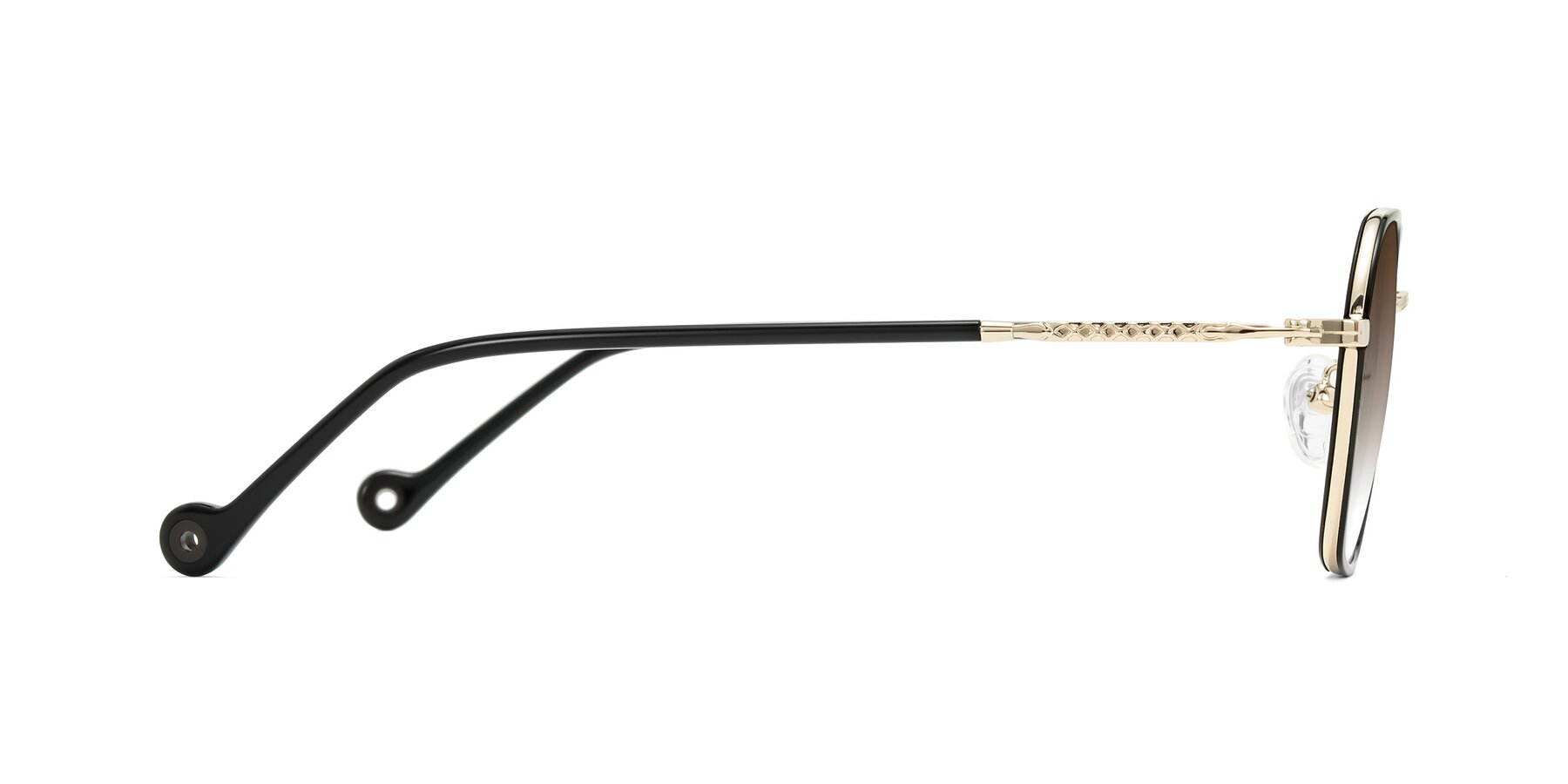 Side of Dalon in Black/Gold with Brown Gradient Lenses